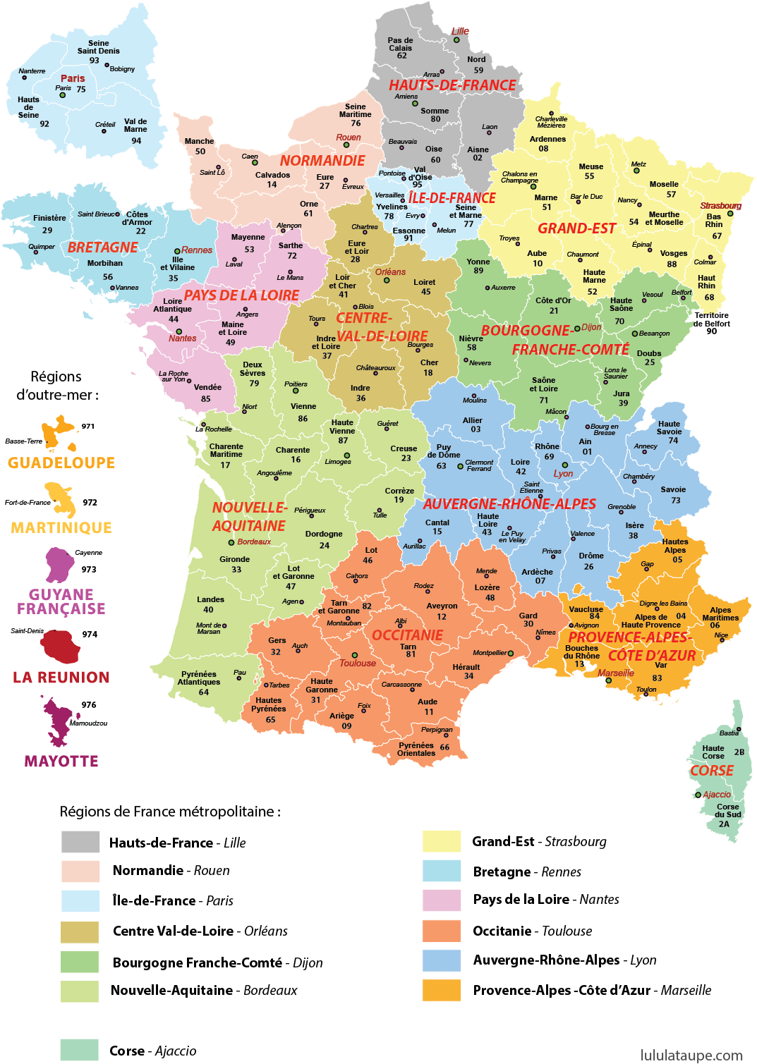 carte de la france departement et regions France: Territoire
